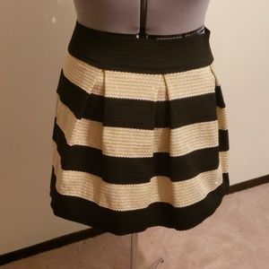 Black and gold pleated skirt
